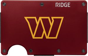 The Ridge NFL Wallet - Washington Commanders - Slim Wallet. Card Holder. Carry up to 12 Cards RFID Safe. Blocks Chip Readers. Minimalist Wallet With Cash Strap & Extra Money Clip