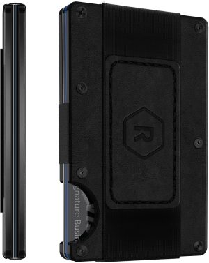 The Ridge Wallet For Men. Leather Card Wallet For Men With Cash Strap- Minimalist Aesthetics.