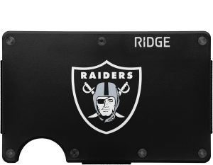 The Ridge NFL Wallet - Las Vegas Raiders - Slim Wallet. Card Holder. Carry up to 12 Cards RFID Safe. Blocks Chip Readers.