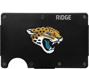 The Ridge NFL Wallet - Jacksonville Jaguars - Slim Wallet. Card Holder. Carry up to 12 Cards RFID Safe. Blocks Chip Readers. Minimalist Wallet With Cash Strap & Extra Money Clip
