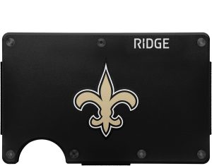 The Ridge NFL Wallet - New Orleans Saints - Slim Wallet. Card Holder. Carry up to 12 Cards RFID Safe. Blocks Chip Readers. Minimalist Wallet With Cash Strap & Extra Money Clip