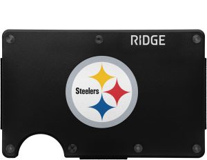 The Ridge NFL Wallet - Pittsburgh Steelers - Slim Wallet. Card Holder. Carry up to 12 Cards RFID Safe. Blocks Chip Readers. Minimalist Wallet With Cash Strap & Extra Money Clip