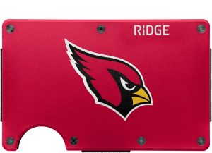 The Ridge NFL Wallet - Arizona Cardinals - Slim Wallet. Card Holder. Carry up to 12 Cards RFID Safe. Blocks Chip Readers. Minimalist Wallet With Cash Strap & Extra Money Clip