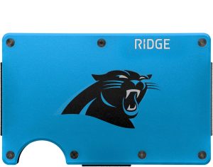 The Ridge NFL Wallet - Carolina Panthers - Slim Wallet. Card Holder. Carry up to 12 Cards RFID Safe. Blocks Chip Readers. Minimalist Wallet With Cash Strap & Extra Money Clip