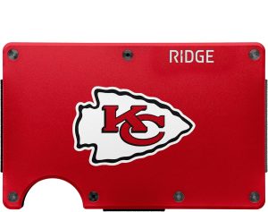 The Ridge NFL Wallet - Kansas City Chiefs - Slim Wallet. Card Holder. Holds up to 12 Cards RFID Safe. Blocks Chip Readers. Minimalist Wallet With Cash Strap & Extra Money Clip