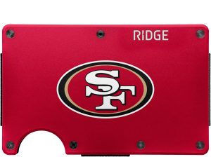 The Ridge NFL Wallet - San Francisco 49ers - Slim Wallet. Card Holder. Carry up to 12 Cards RFID Safe. Blocks Chip Readers. Minimalist Wallet With Cash Strap & Extra Money Clip